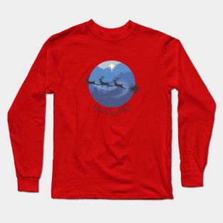 Santa's Sleigh with Reindeer Long Sleeve T-Shirt